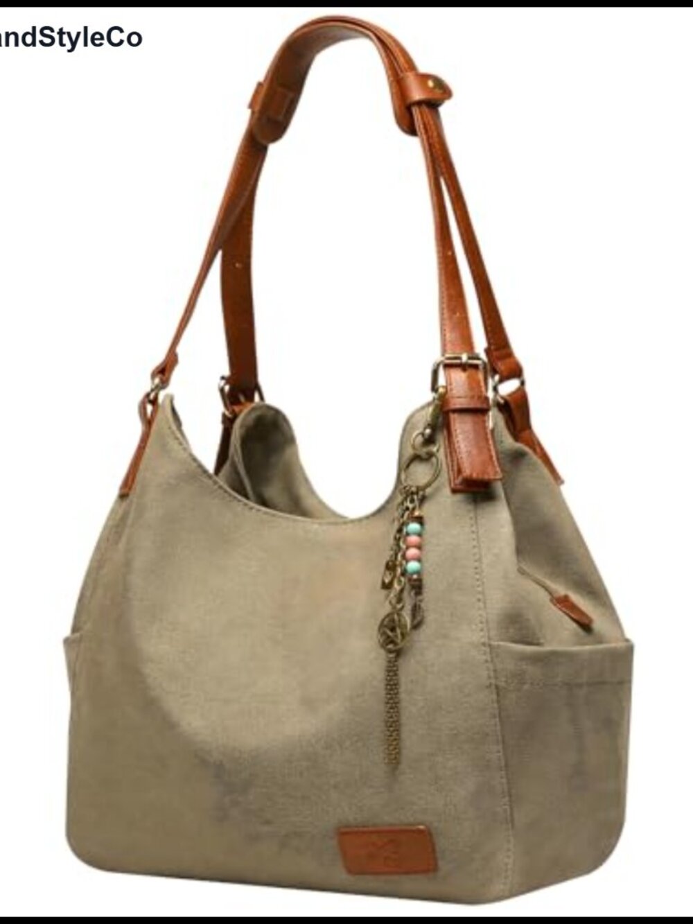 Canvas Hobo Purse Tote Multi Pocket Shoulder Bag Embroidery Ethnic